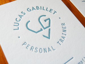 Cartes de visites letterpress Lucas Gabillet