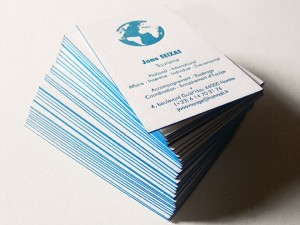 Cartes de visite letterpress de Joao SEIXAS – Tourisme