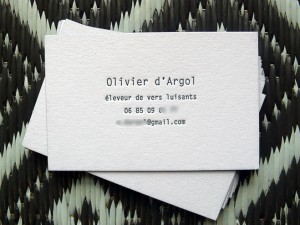 Cartes de visites letterpress Olivier d’Argol